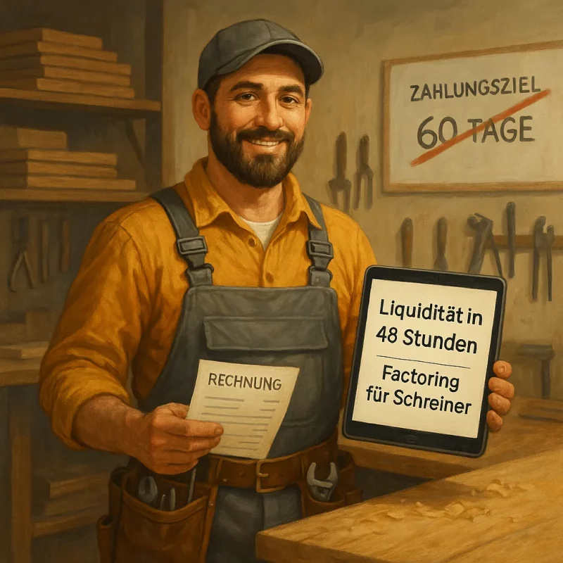 Factoring für Schreiner: Wie Tischler ihre Liquidität sichern und finanziell unabhängig bleiben
